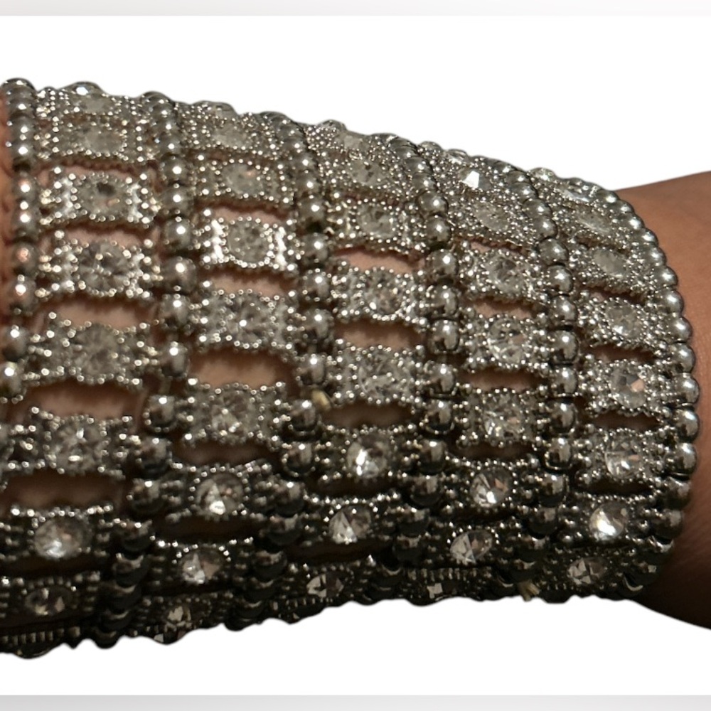 Multilayer Rhinestone Stretch Cuff Bracelets For … - image 3